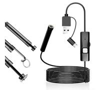 1200P HD Borescope Camera 5.5mm Dual Lens Inspection Tool with Split Screen for Android Phone Pipe Inspection Waterproof IP65 Snake Camera 3 Cable Lengths(350CM)