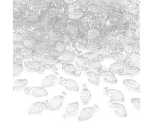 1200pcs Acrylic Leaf Charms Transparent Acrylic Plant Tree Leaf Charms Acrylics Leaves Shaped Beads Charm Small Cute Leafs Pendants for Jewelry Making Earring Bracelet DIY Craft(Transparent White)