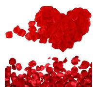 1200pcs Artificial Rose Flowers,Red Rose Petals for Bedroom,Artificial Flowers Petals, Red Rose Flowers No-Taste Fade Emulation Rose Petals for Wedding Anniversary,Confession Decor,Valentines,Birthday