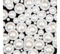 1200pcs Flatback Half Round Pearls Flat Back Pearls for Crafting Jewelry Crafts Wedding Dress Nail Art Making 4/6/8/10/12/14MM (White)