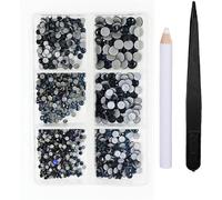 1200pcs Mix Sizes Glass Crystal Hot Fix Rhinestone Set Flatback 3D Crystal Nail Art Rhinestones for DIY Garment Decorations-Montana