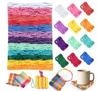 1200pcs Refill Loops for 7-Inch Weaving Loom - 12 Color Loom Loops for Potholder Making, Durable Nylon Rainbow Themed Potholder Weaving Kit Elastic Ideal Gifts for Girls Ages DIY Crafts