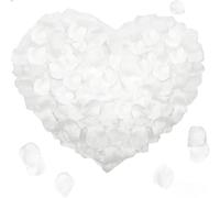 1200pcs White Rose Petals,Artificial Red Rose Flowers No-Taste Emulation Silk Rose,Romantic Valentine's Day Decorations, Artificial Rose Petals for Home Wedding Anniversary Table Scatter for Centerpie