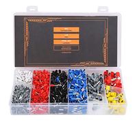 1200Pcs Wire Ferrules Crimping Cold Pressed Terminal Kit, Industrial Electrical Accessories, 8 Sizes Insulated Crimp Pin Terminal with Storage Box for Home and Use