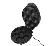 1200W Black 7-Hole Cake Maker for Cupcakes & Muffins - Fast, Even Heating, Nonstick, Compact 20.5x26.3x10.5cm
