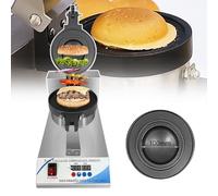 1200w Burger Waffle Baker Machine10cm Round Deep Fill Toastie Maker for Sweet & Savory FillingsNon Stick Electric Press Burger Machine with 50-220℃ Temperature Control/0-9'59" Timer