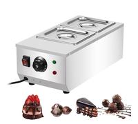 1200W Chocolate Tempering Machine, 2 Tanks Commercial Chocolate Melting Pot, Temp Control 86-185°F, 3 L / 6.6 Lbs, Electric Chocolates Melter, for Milk Cream Melting Heating