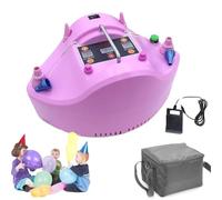1200W Electric Balloon Pump, Portable Inflation Air Pump, Balloon Pump, Timer Inflator, Quantitative Balloon Inflator, with Digital Timer Counter, Foot Switch, for Various Balloons for Events pink