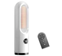 1200W Electric Fan Heater, Portable Space Heater, Plug In Fan Heater, 3 Speeds, Remote Tower Heater, 2-8h Timer, 80° Oscillation, Tip-Over Protection, for Bedroom Livingroom Office Apart (white)