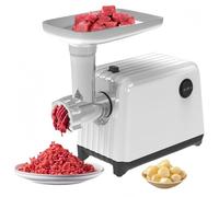 1200W Electric Meat Grinder, Stainless Steel Meat Mincer & Sausage Stuffer with 3 Plates, Reverse Function & Overheating Protection, Grinds 1.5 kg/min, for Home Kitchen White