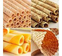 1200W Electric Waffle Cone Maker, Commercial Ice Cream Cone Maker, Nonstick Waffle Baking Iron Machine with Non Stick Heating Plates, Temperature Control, Double Side Heating, for Home Breakfast