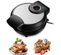 1200W Electric Waffle Maker, Breakfast Machine with Stainless Steel Panel&Overheating Protection, 2 Control Lights Sandwich Toaster for Home Company