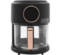 1200W Glass Air Fryer with 360° Viewable Glass Basket, Adjustable Temperature 175F - 400F, 6 Preset Modes, Digital Touchscreen for Home Kitchens & Family Meals(A)