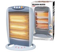 1200W Halogen Heater - Instant Heat With 3 Settings | Ideal For Winter - Home, Office, Living Room, Caravan, Garages | Warm Oscillating Function Watt 3 Bars, Free Standing, Resistant Base & Compact