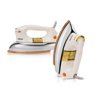 Geepas Dry Iron | Clothes Heavyweight Electric Press | 2m Initial Heat up Non-Stick Soleplate Adjustable Temperature | Overheat Protection Professional Industry Home Use | 2 Year Warranty 1200W White