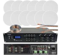 1200W Loud Bluetooth Sound System 12x 100W Slim Ceiling Speaker 6 Zone Amplifier