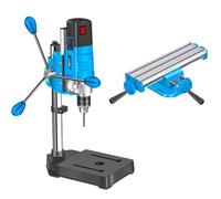 1200W Mini Benchtop Drill Press, 6 Speed, 80mm Stroke, 2800RPM Pillar Drill Bench with Vise 90° Rotatable for Drilling or Cutting of Wooden/Iron/Aluminum Products