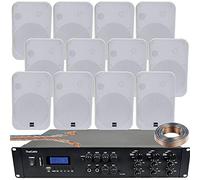 1200W Bluetooth Sound System 12x 200W White Wall Speaker 6 Zone Matrix Amplifier