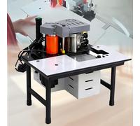 1200w Portable Woodworking Edge Bander Machine - Double Side Gluing, Adjustable Speed, Applicable Thickness: 0.3-3mm, for Straight & Curve Edges, Fit Wood Board/Particle Board/PVC White