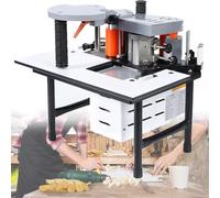 1200W Portable Woodworking Edge Banding Machine, Benchtop Edge Bander Double Sided Gluing, Curve Straight Edge Bander for 0.3-3mm Thickness 10-60mm Width