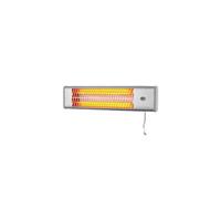 1200W Wall Mounted Quartz Infrared Bathroom Heater - 2 Heat Settings (600W/1200W) with Pull-Cord