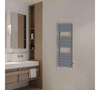 (1200x450mm) NRG Flat Panel Heated Towel Rail Bathroom Rad Radiator Anthracite