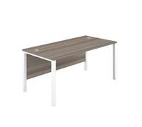 1200X600 Goal Post Rectangular Desk Grey Oak-White