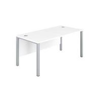 1200X600 Goal Post Rectangular Desk White-Silver
