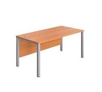 1200X800 Goal Post Rectangular Desk Beech-Silver