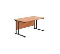 1200x800 Twin Upright Rectangular Desk Beech-Black