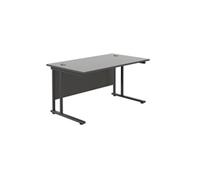 1200x800 Twin Upright Rectangular Desk Black-Black