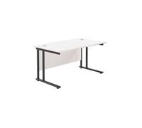 1200x800 Twin Upright Rectangular Desk White-Black
