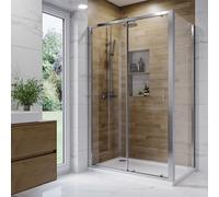 1200x800mm Chrome 6mm Glass Rectangular Sliding Shower Enclosure - Carina