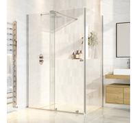 1200x800mm Chrome 8mm Glass Frameless Rectangular Sliding Shower Enclosure - Denver