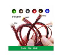 (1206 white) DIY Micro SMD Led Lamp Wired Led Pre-soldered Micro Litz Wired Chip 20cm 3V Railway Model Scenes 5pcs/lot