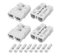 120A Gray Battery Quick Connect And Disconnect 600V For 2-6 AWG Cables, Silver-Plated Copper Terminals, Flame-Retardant PC Housing, Stainless Steel Spring Tabs(Gray)