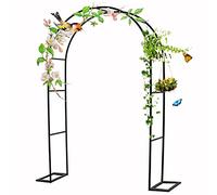 120CM 160CM 180CM Large Garden Arch Trellis Metal Pergola 200CM 240CM 300CM 350CM Rose Arches Arbour Archway For Backyard Lawn Patio Courtyard Decoration, Easy To Assemble (Color : Black, Size : 160