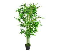 120cm (4ft) Fat Leaf Artificial Bamboo Plants Trees - XL Leaf Green One Size