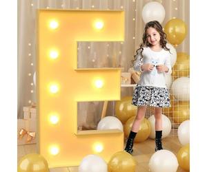 120cm-4ft Giant LED Light Up Letter E, Mosaic Marquee Light Up Sign, LED Letters Lamps for Valentine's Day Birthday Christmas New Year
