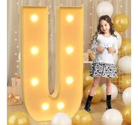 120cm-4ft Giant LED Light Up Letter U, Mosaic Marquee Light Up Sign, LED Letters Lamps for Valentine's Day Birthday Christmas New Year