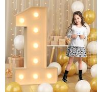 120cm-4ft Giant LED Light Up Numbers 1, Mosaic Marquee Light Up Sign, LED Number Lamps for Valentine's Day Birthday Christmas New Year