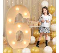 120cm-4ft Giant LED Light Up Numbers 6, Mosaic Marquee Light Up Sign, LED Number Lamps for Valentine's Day Birthday Christmas New Year
