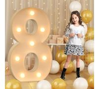 120cm-4ft Giant LED Light Up Numbers 8, Mosaic Marquee Light Up Sign, LED Number Lamps for Valentine's Day Birthday Christmas New Year