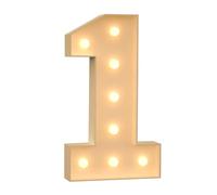 120cm-4ft Large Decorative LED Light Up Numbers 1, Marquee Light Up Sign, Mosaic Numbers for Balloons for Birthday Wedding Party Valentine's Day