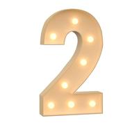 120cm-4ft Large Decorative LED Light Up Numbers 2, Marquee Light Up Sign, Mosaic Numbers for Balloons for Birthday Wedding Party Valentine's Day