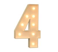 120cm-4ft Large Decorative LED Light Up Numbers 4, Marquee Light Up Sign, Mosaic Numbers for Balloons for Birthday Wedding Party Valentine's Day