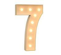 120cm-4ft Large Decorative LED Light Up Numbers 7, Marquee Light Up Sign, Mosaic Numbers for Balloons for Birthday Wedding Party Valentine's Day