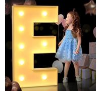 120cm/4FT Light Up Letter E, Marquee Light Up Letters, Mosaic Giant Marquee Letters, Anniversary Party Decorations, Birthday Wedding DIY Decor