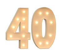 120cm/4FT Marquee Light Up Number for 40th Birthday, Light Up Numbers Pre-cut Foam Board Set for Birthdays, Weddings, Baby Anniversaries, Party Decor