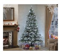 (120cm (4ft) PRE LIT Lapland Fir - Ice White) Snow Covered Christmas Tree Luxury Lapland Fir - Pre lit